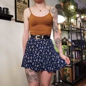 Blue floral mini skirt